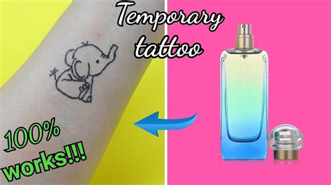 how to put a fake tattoo on yourself with perfume|temporary tattoo hack with perfume.